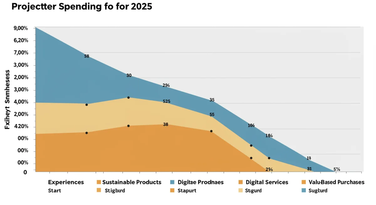 Infographic showing projected consumer spending categories and growth for 2025.