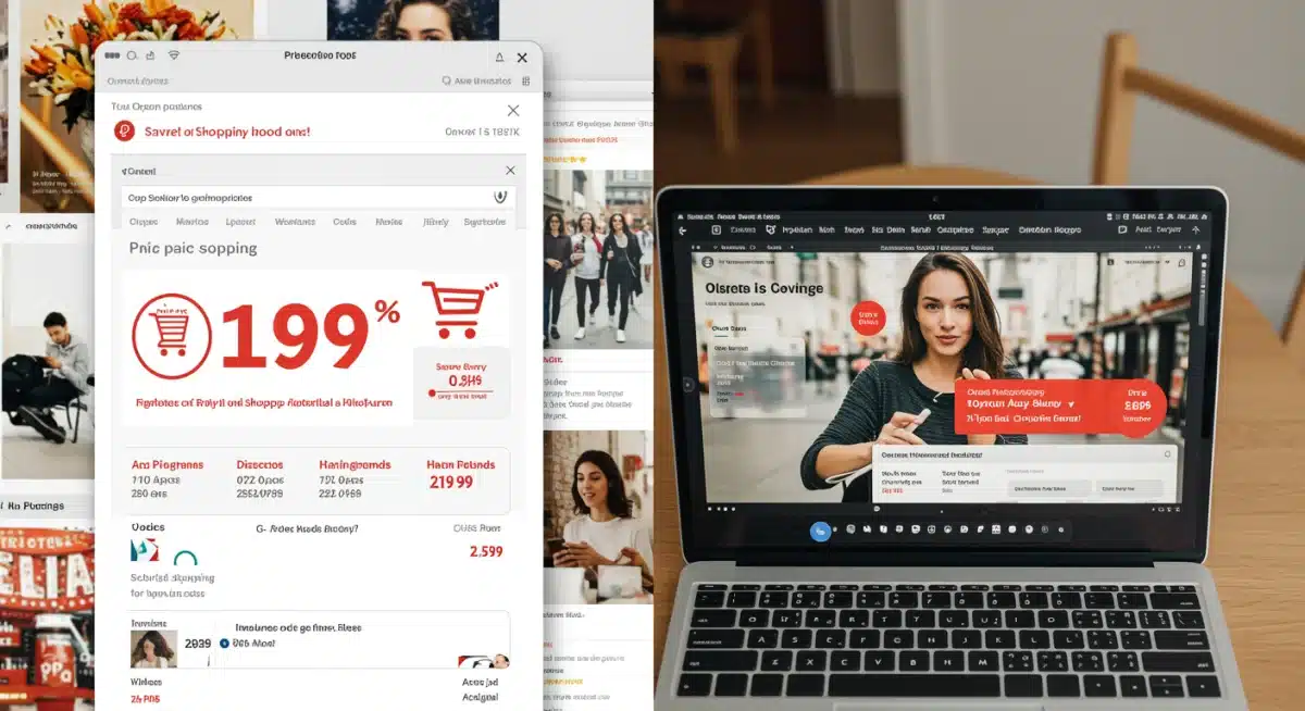 Browser extension showing price comparison and coupon code on e-commerce sites