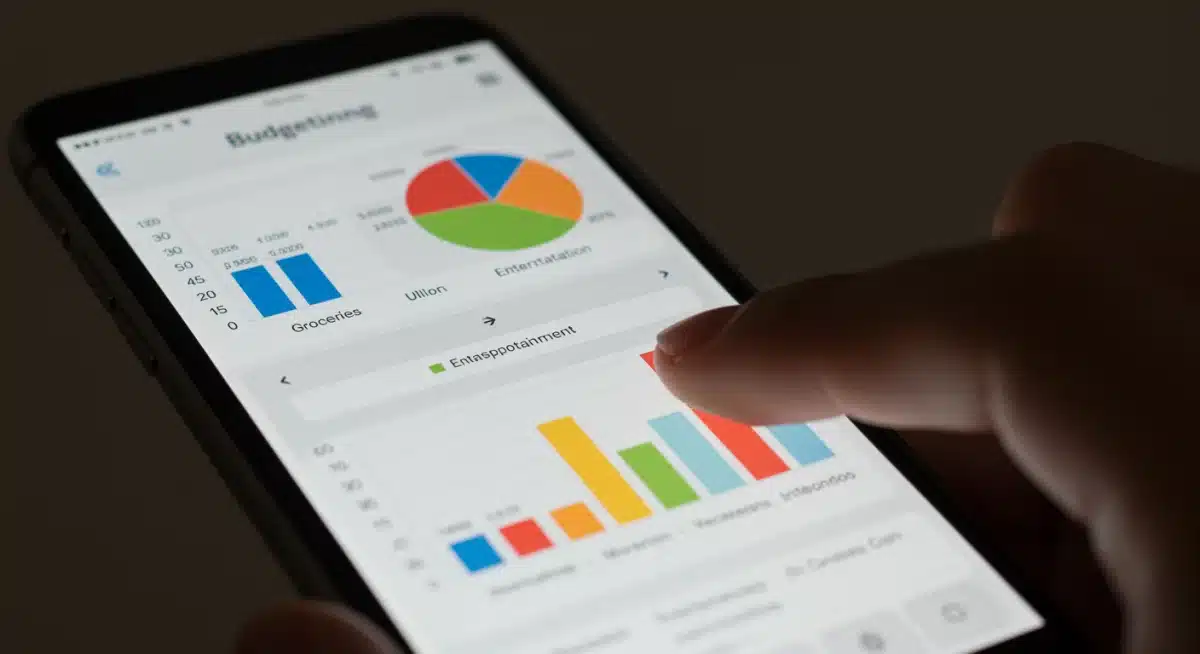 Budgeting app on a smartphone for tracking expenses