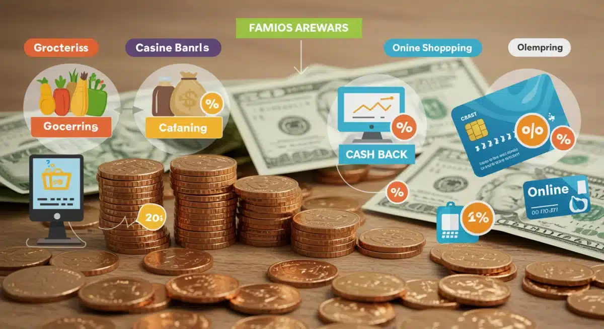 Infographic showing different spending categories and their associated cash back rewards