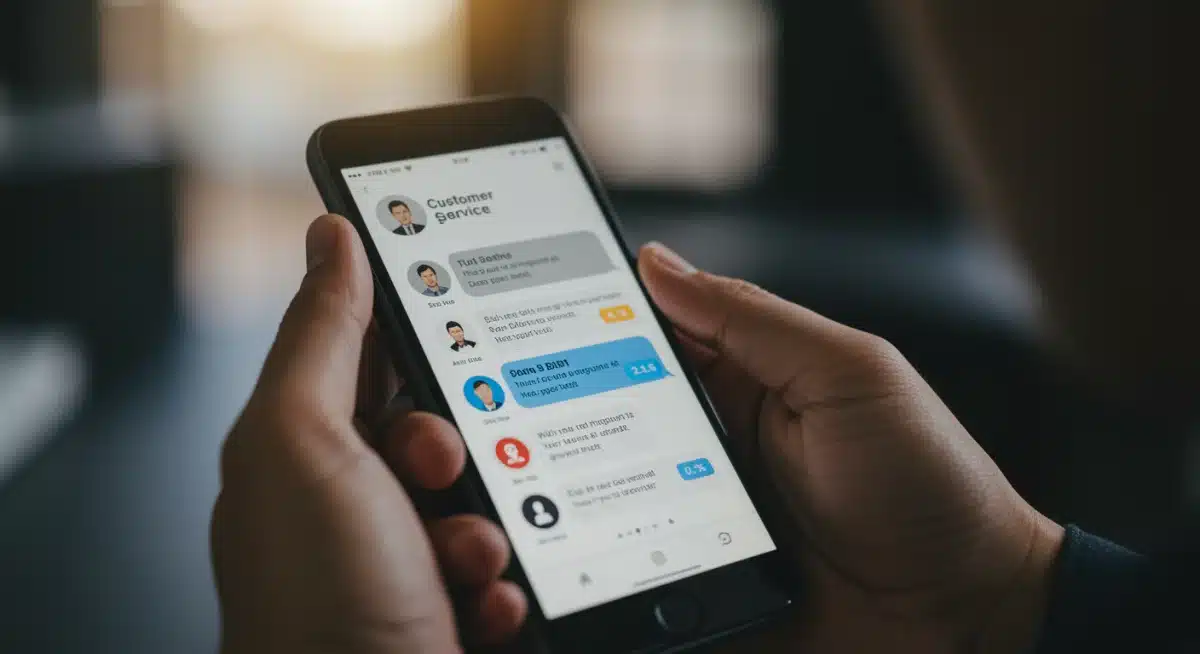 Smartphone showing customer service chat for bill negotiation.