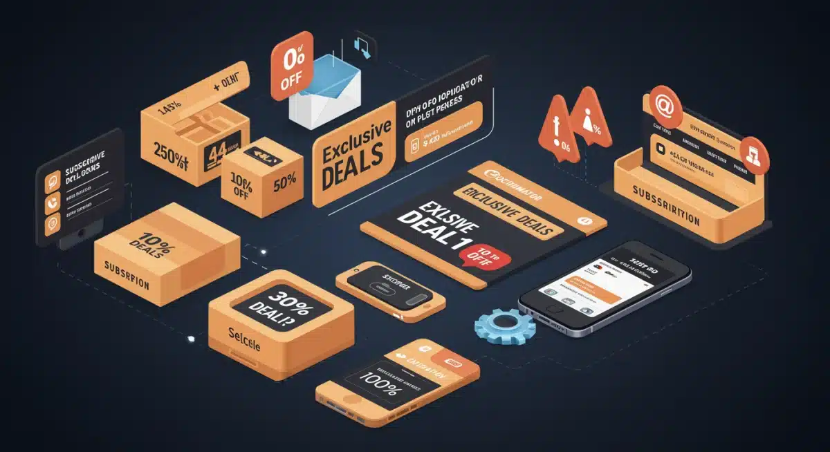Digital dashboard showing deal notification subscriptions