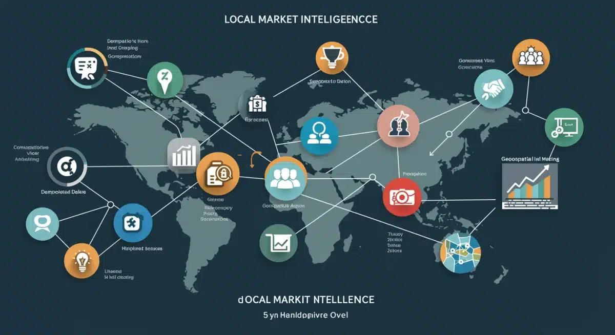Infographic illustrating interconnected data points for comprehensive local market intelligence