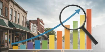 Graph showing 15% revenue boost for local businesses in Q1 2025