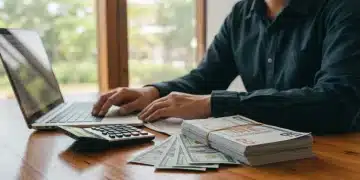 Person confidently negotiating internet and cable bills on a laptop, saving money.