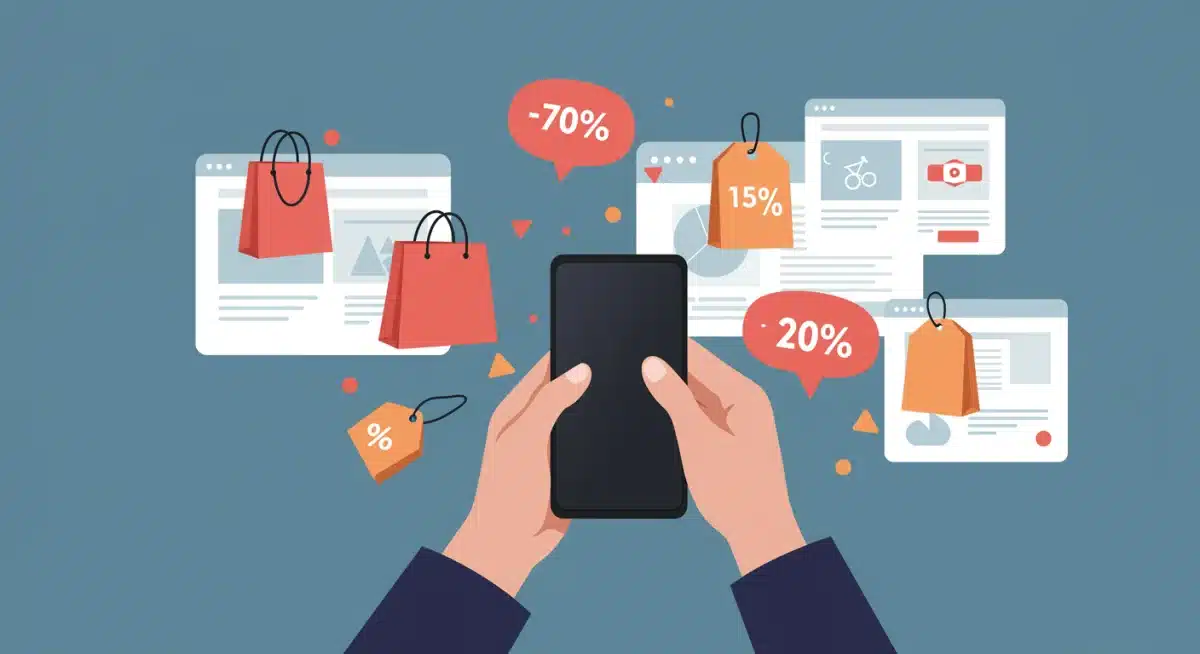 Person comparing online prices on a smartphone to find the best deals against dynamic pricing.